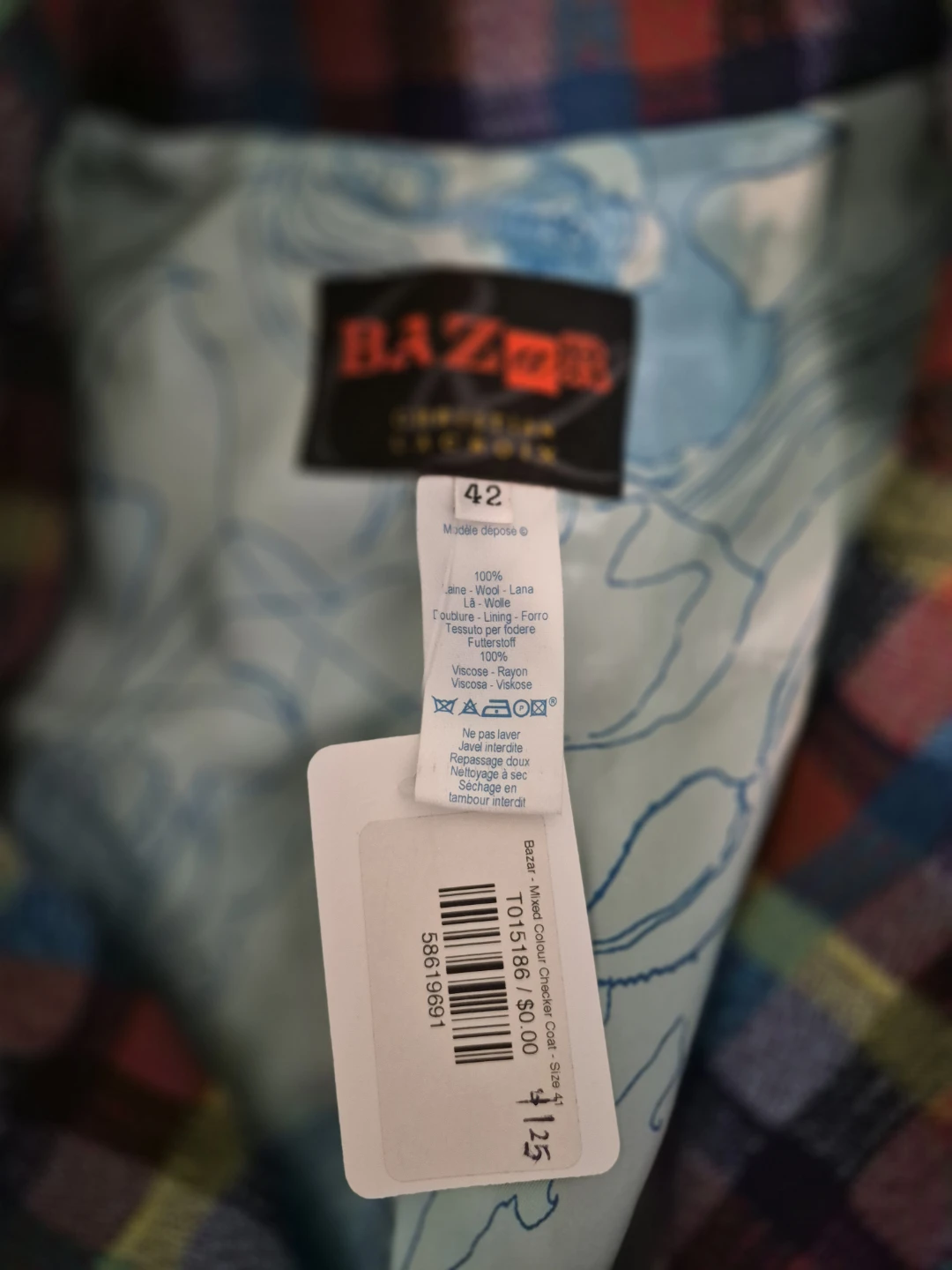 NEW Vintage Christian Lacroix Bazar Plaid Wool Trench Coat - photo 3