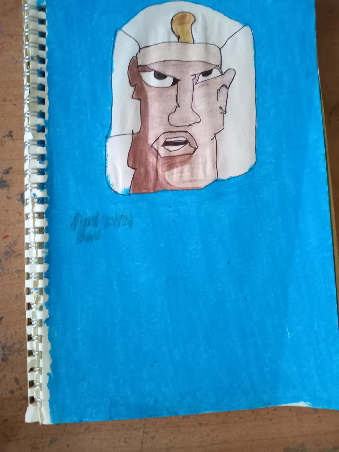 Blue Background: Pharaoh King Cartoon Drawing - photo 3