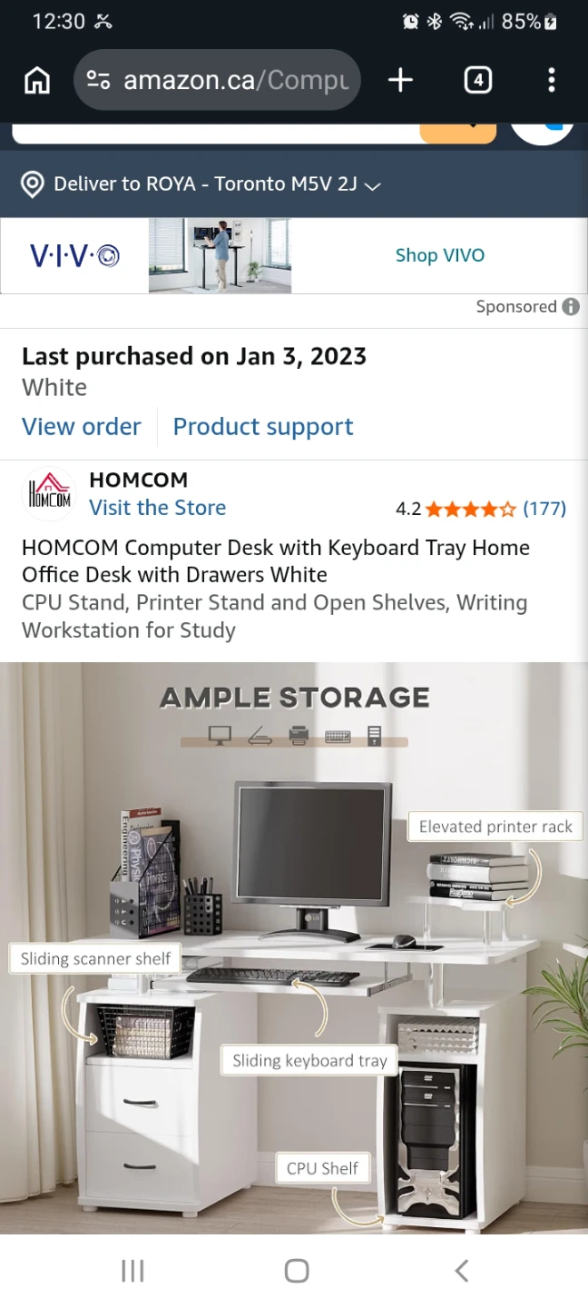 HOMCOM Computer Desk - photo 3