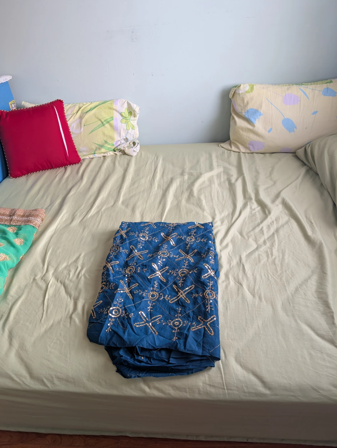 Only Embroidered Teal and Blue Saree both $65 - photo 2