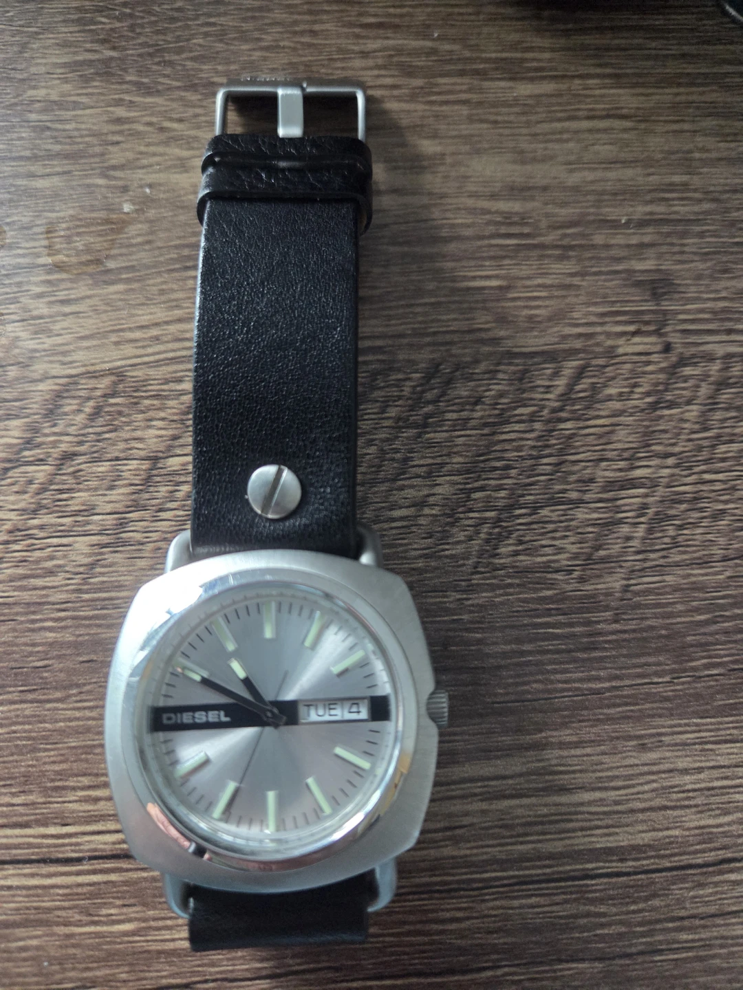 Diesel Men's Watch with Black Leather Strap