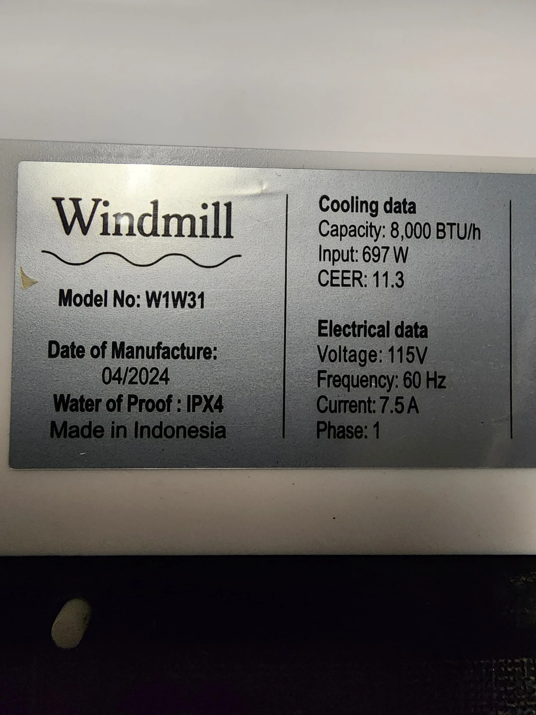 Windmill W1W31 Air Conditioner