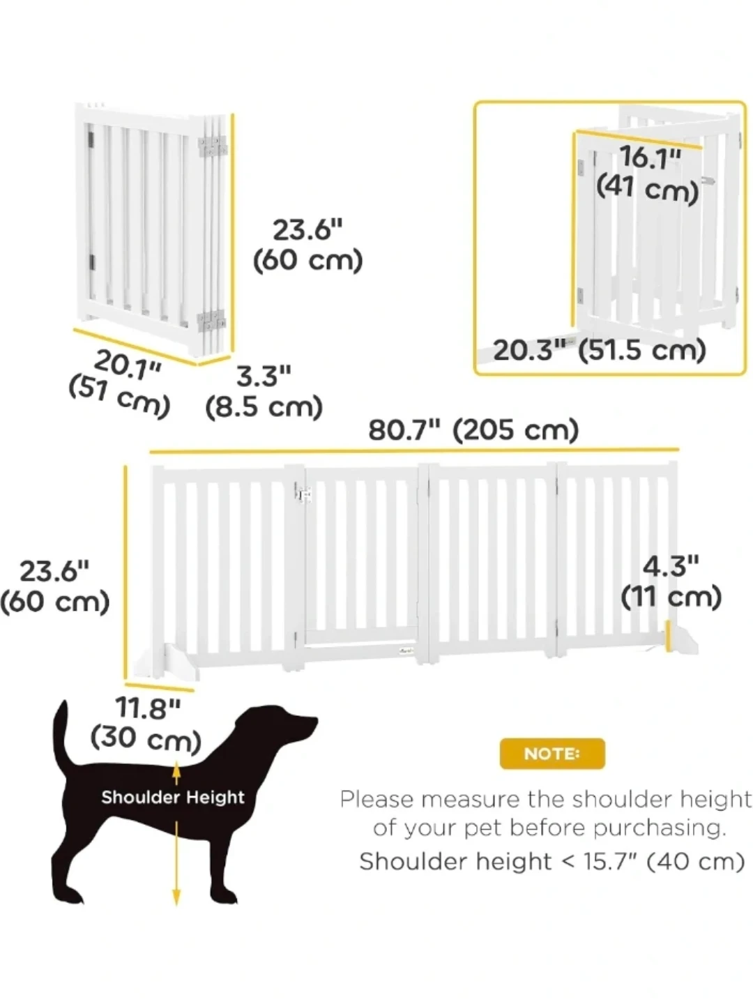 White Foldable Dog Playpen Gate for Small/MediumDogs - photo 3