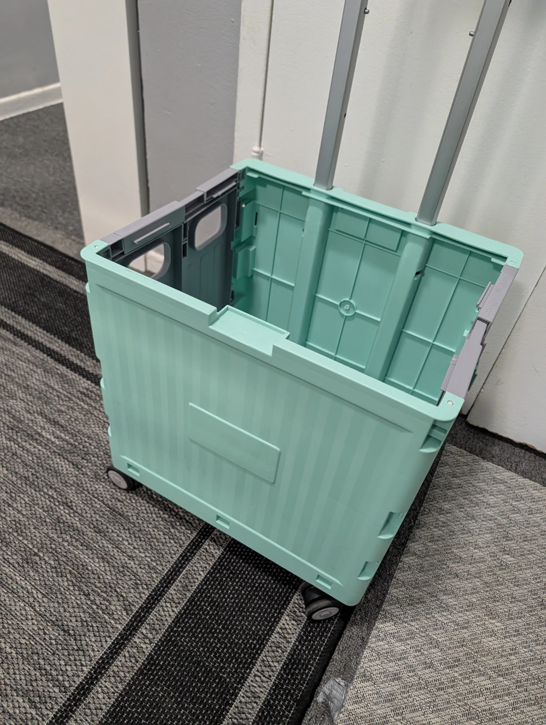Mint Green Folding Utility Cart with Wheels