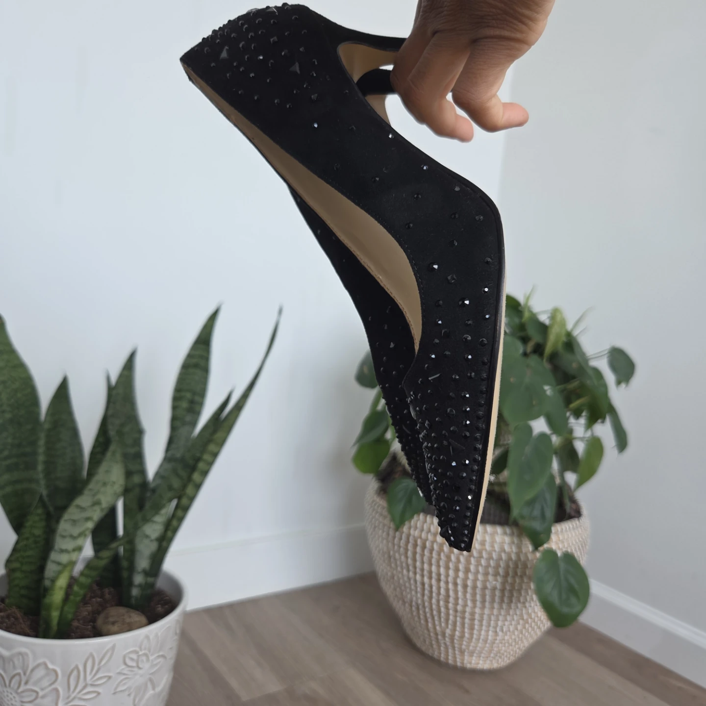 Glittering, stone black Marc Fisher heels - photo 5