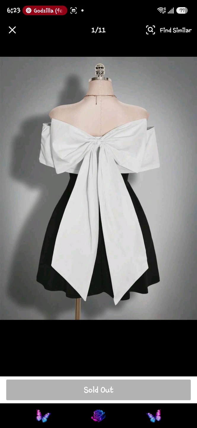 2 XL Off-the-Shoulder Dress with Large Bow - photo 2