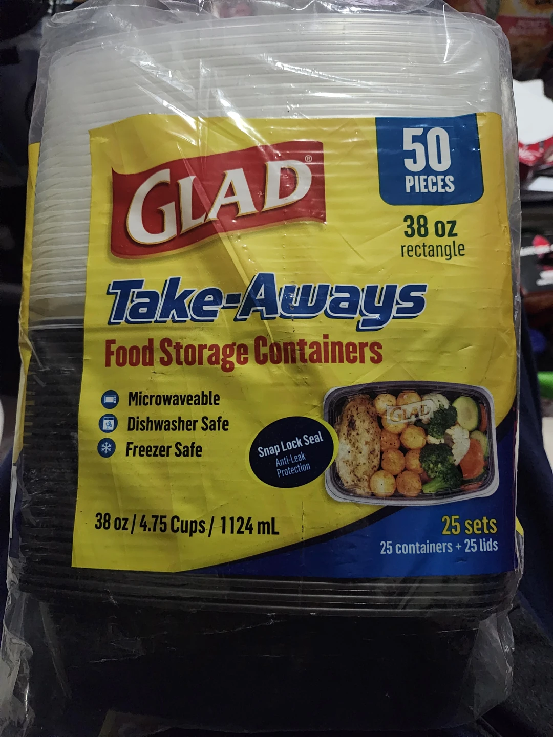 Glad Take-Away Food Storage Containers 50 Pieces