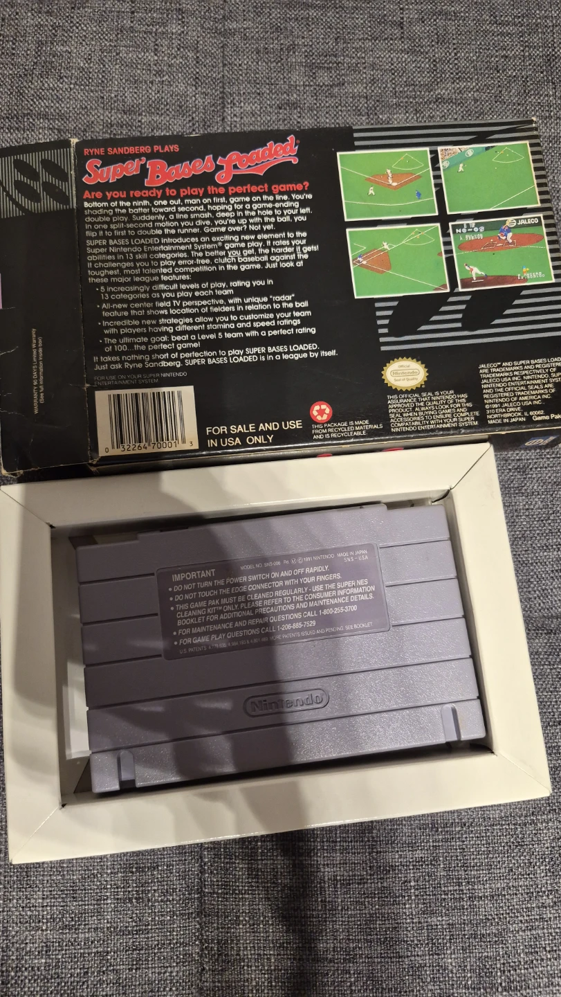 Super Bases Loaded SNES Game - Ryne Sandberg - photo 3