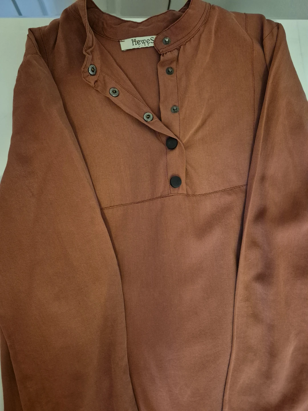 Hewes Knit Rust Orange Button-Up Tunic Top & Pants Set - photo 5