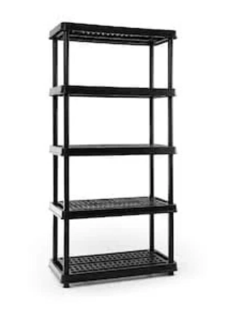 Black 5-Tier Plastic Storage Shelf - photo 2