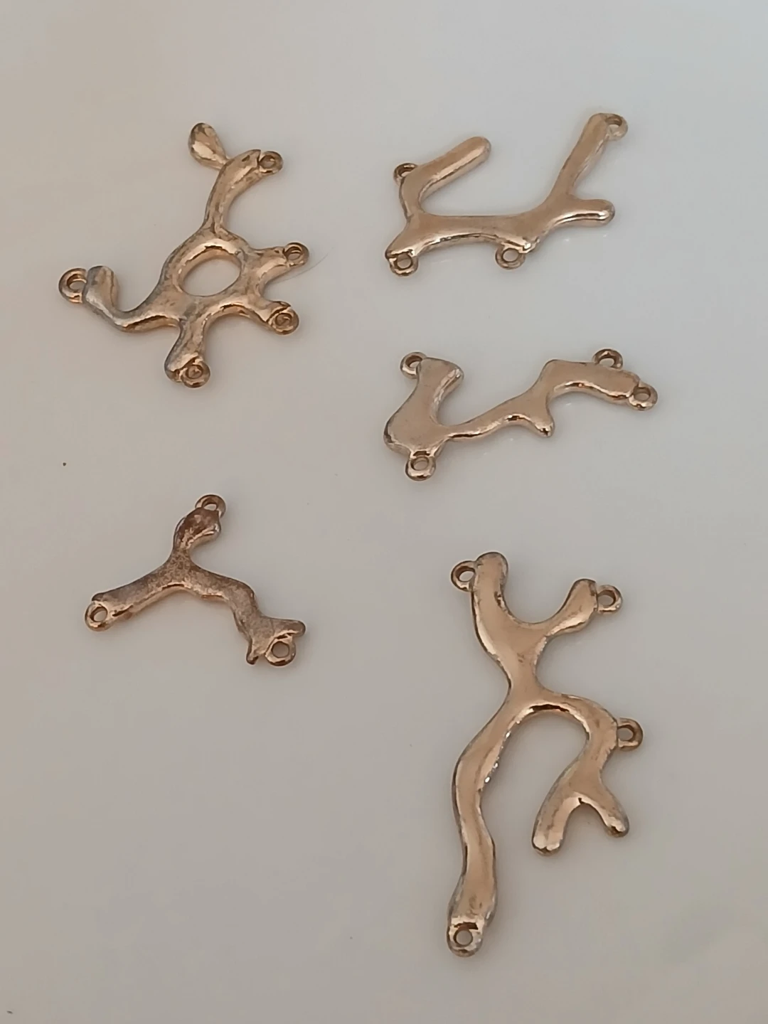 16pc Stainless Steel Antler Beads for Jewellery Making - photo 4