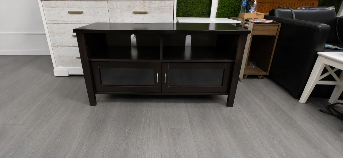 Dark Brown Media Console with Storage - photo 4
