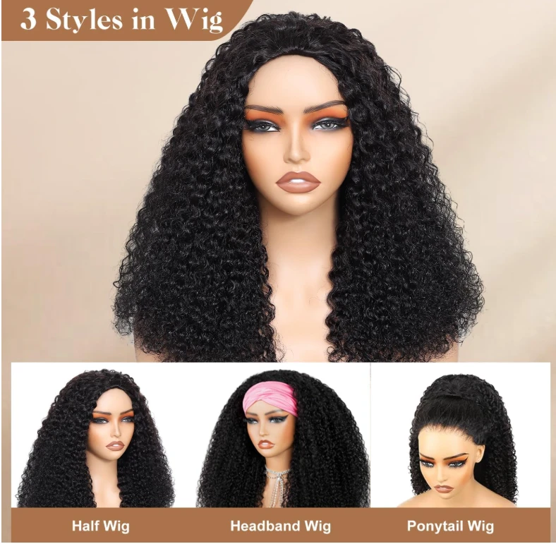 Kinky Curly Half Wig Human Hair New in Box - photo 2