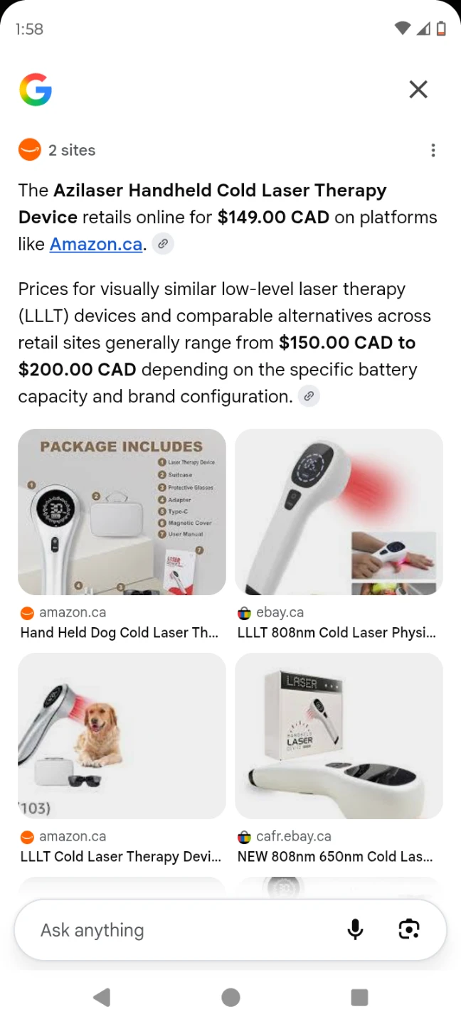 Handheld Cold Laser Therapy Device
