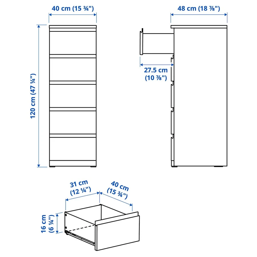 STORKLINTA 5-drawer chest - photo 2