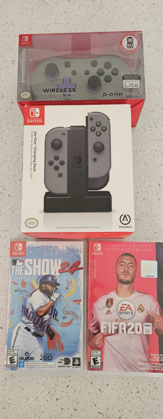 Nintendo Switch Joy-Con Charging Dock, The Show 24, and FIFA 20
