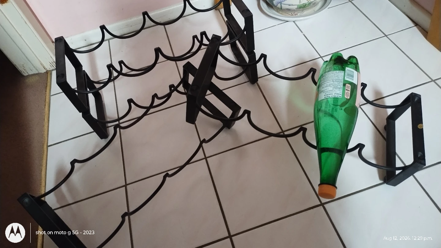 Black Metal Wine Rack - photo 2
