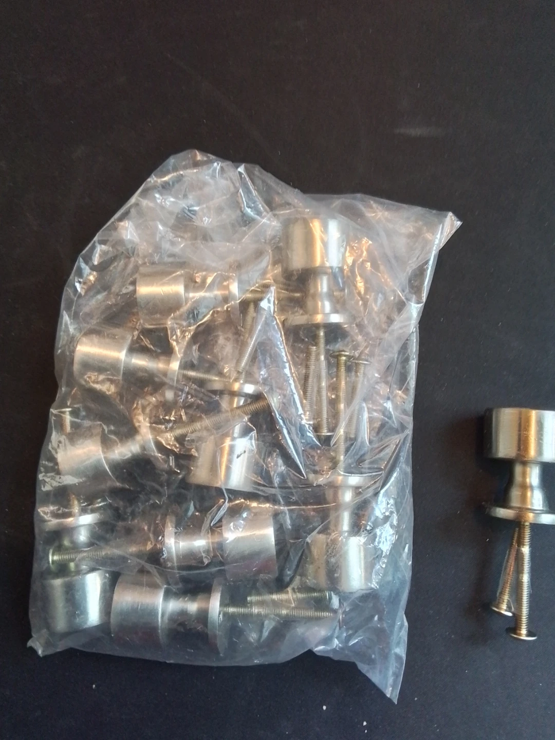 Lot of 10 IKEA VARNHEM Brushed Stainless Steel Cabinet Knobs