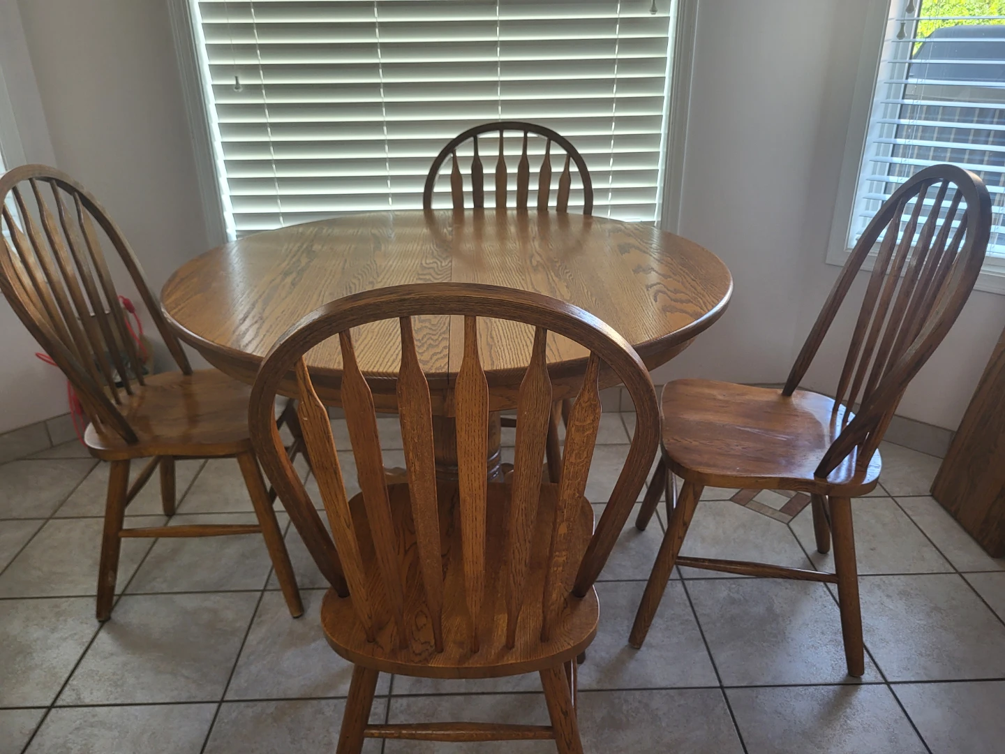 Oak Dining Table Set with 4 Chairs
