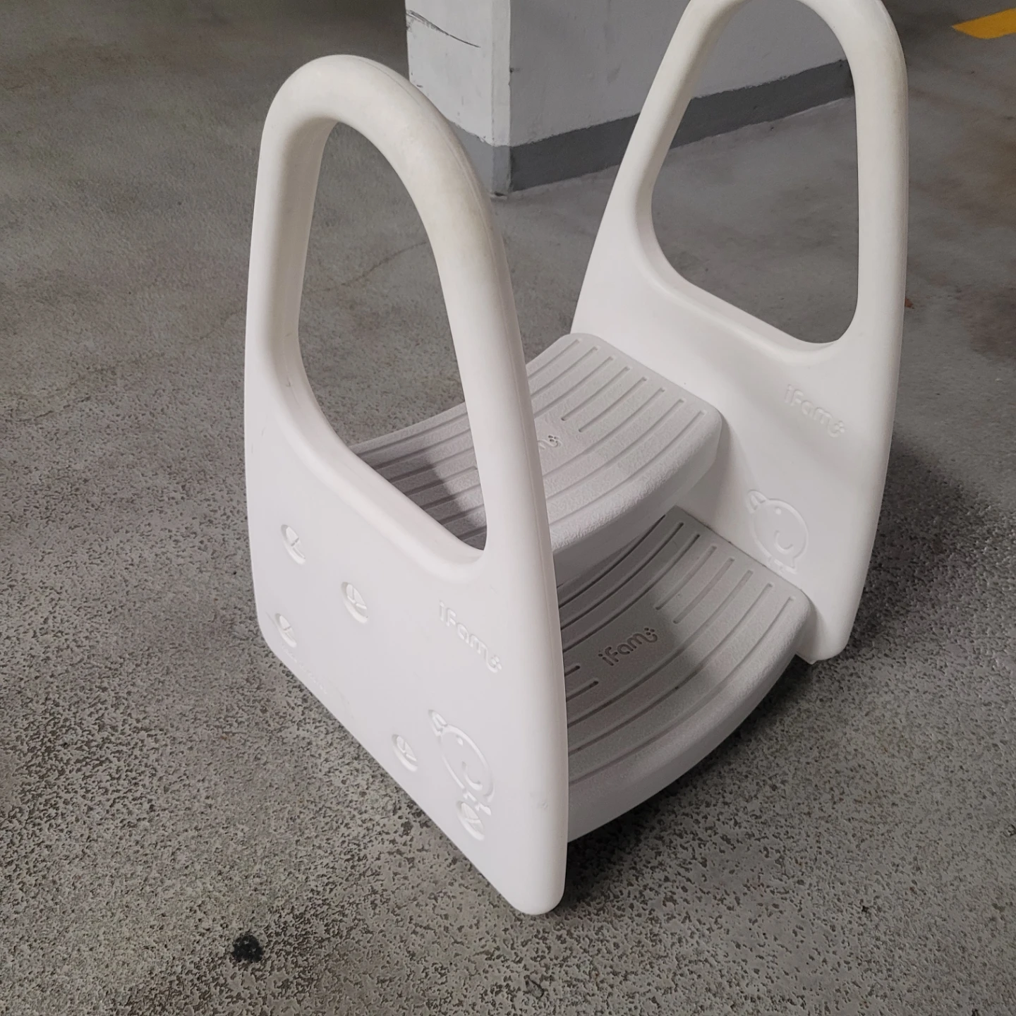iFam Safe Guard 2-Step Stool with Handles (White) - photo 2