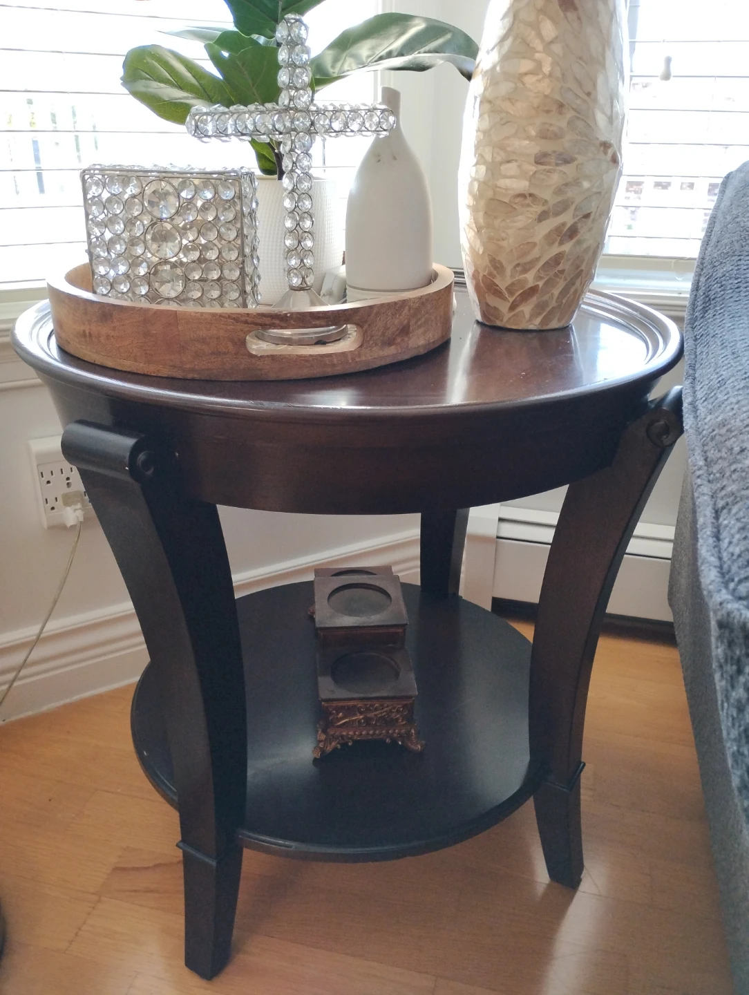 Oval Glass Top Coffee Table & side table - photo 2