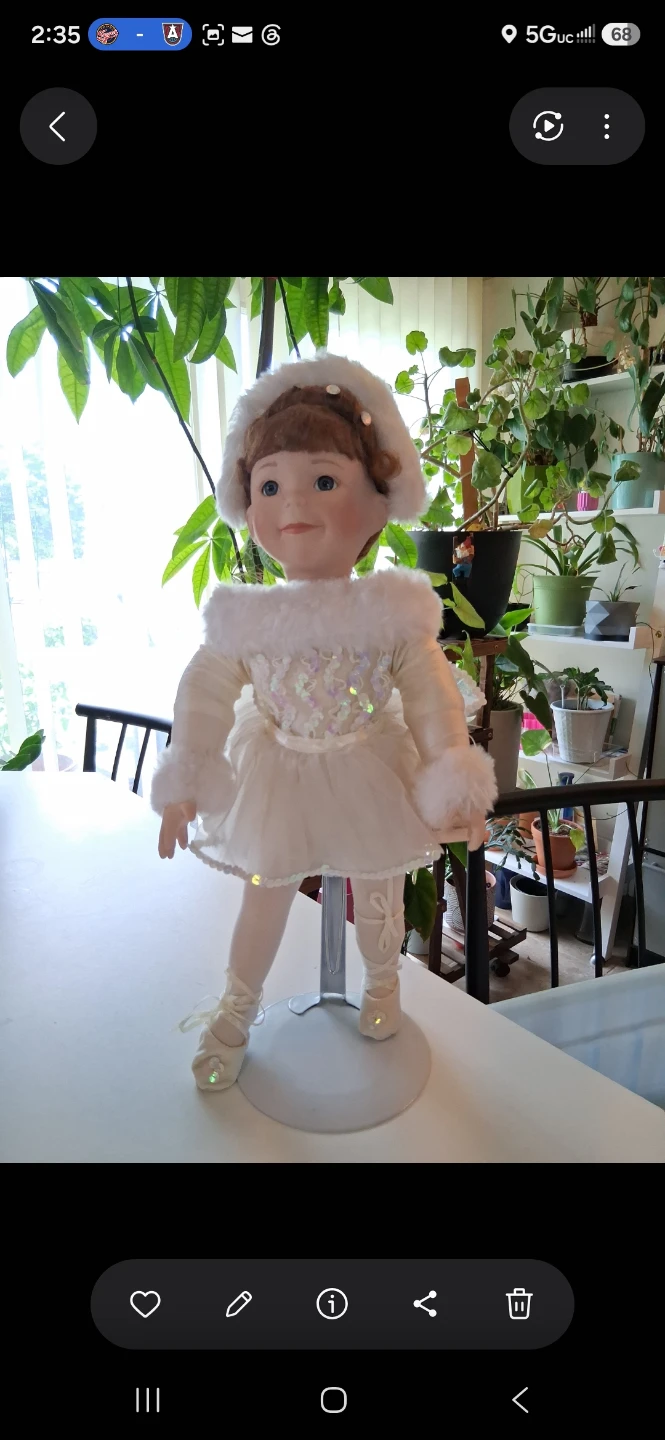 Ballerina Porcelain Doll with White Outfit