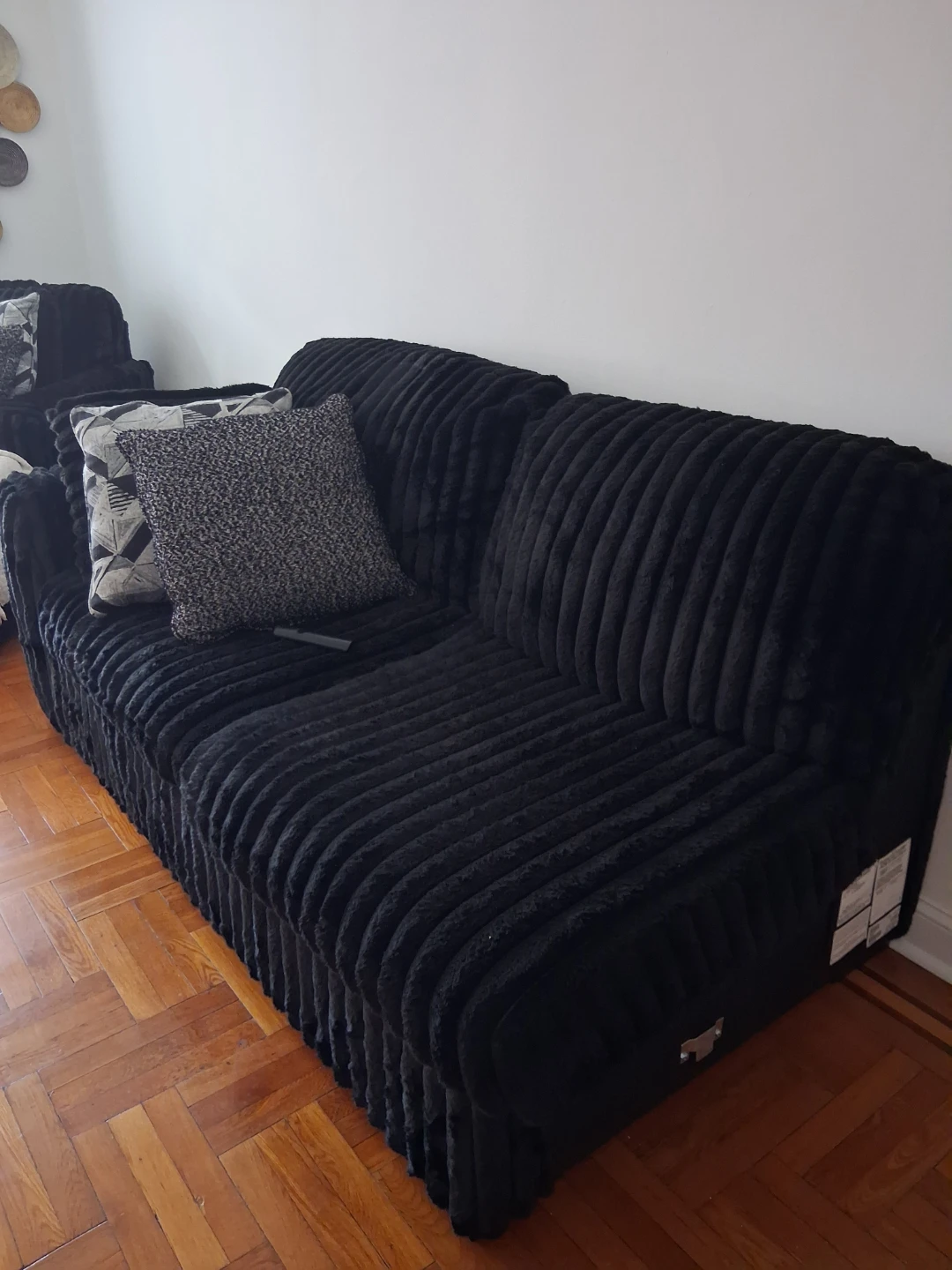 Black Corduroy Sofa - photo 2