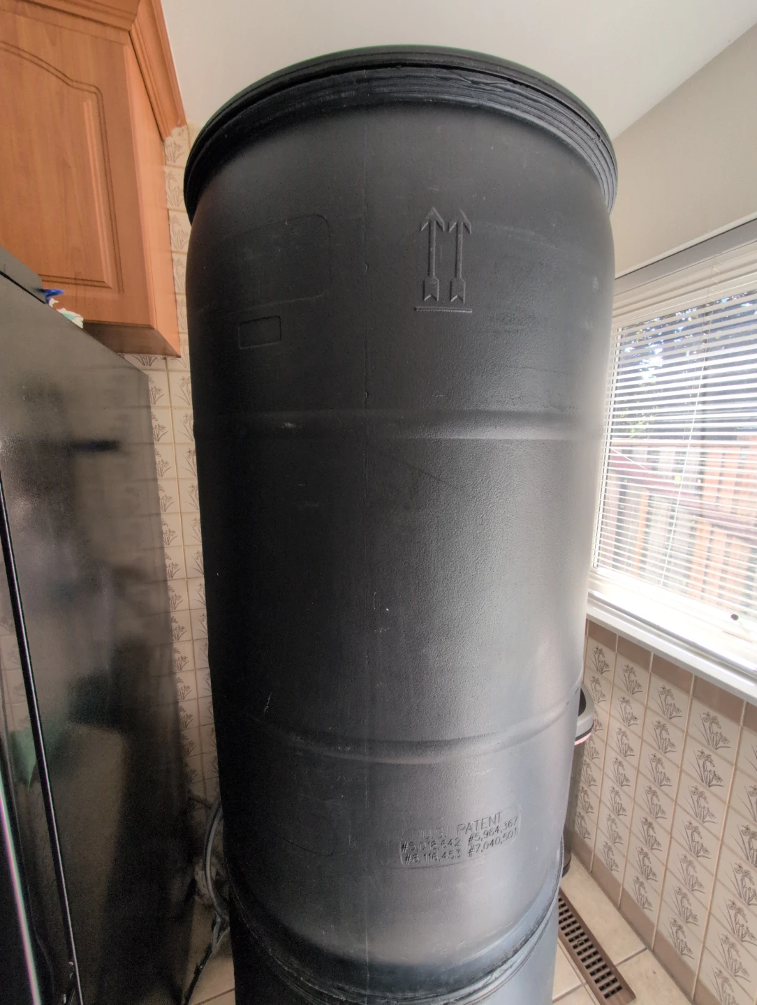 Black Plastic Barrel