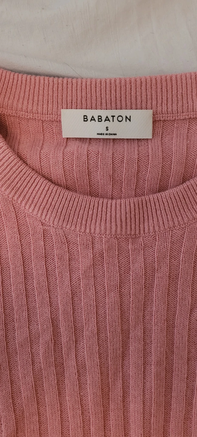 Babaton Pink Ribbed Knit Sweater - photo 2
