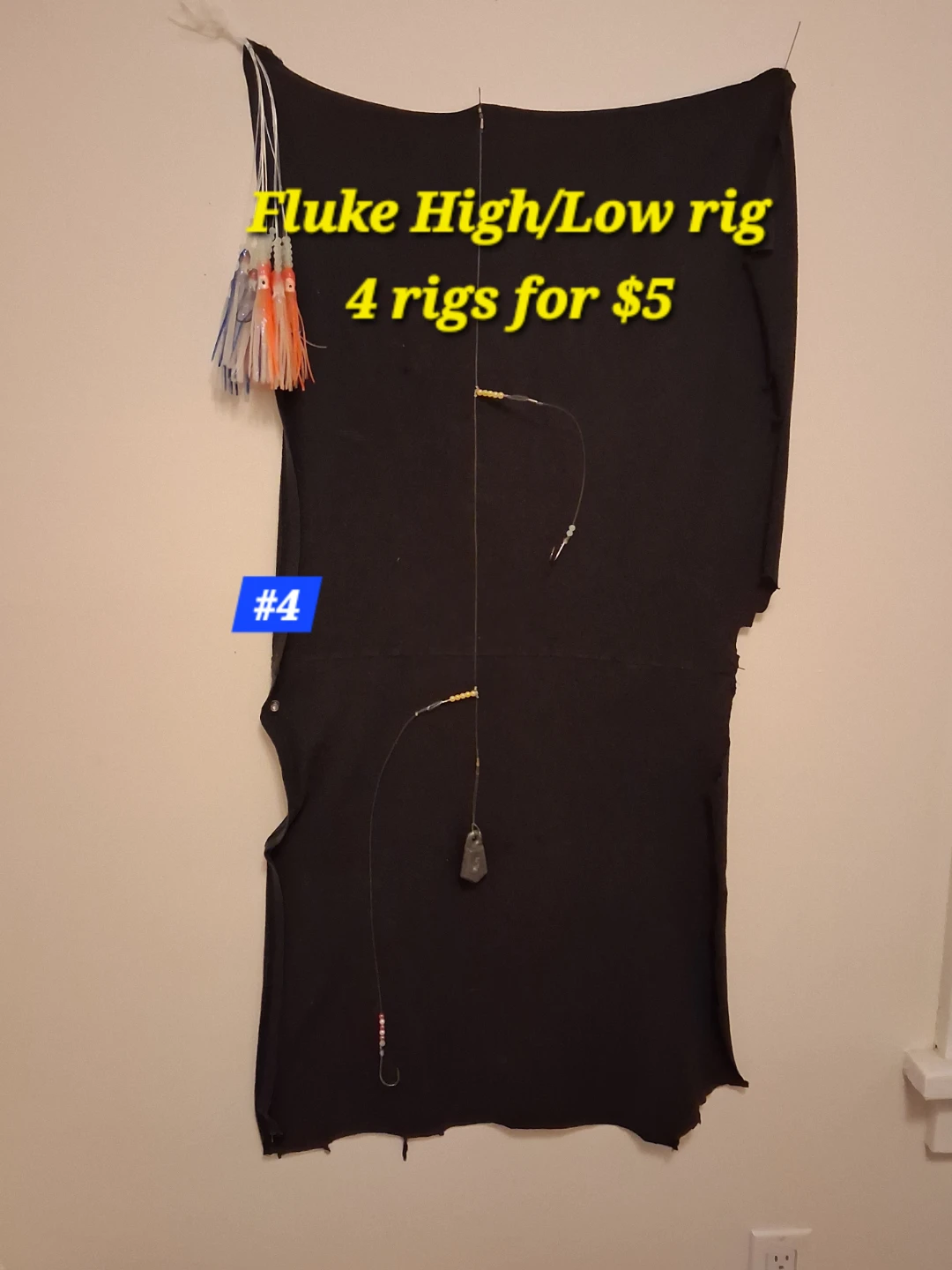 Fluke High/Low Fishing Rigs - 4 Rigs for $5