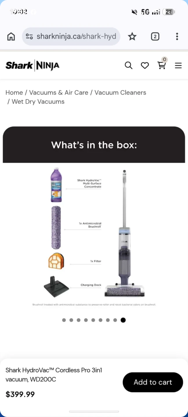 Shark HydroVac Cordless Pro 3in1 Vacuum WD200C -New in Box