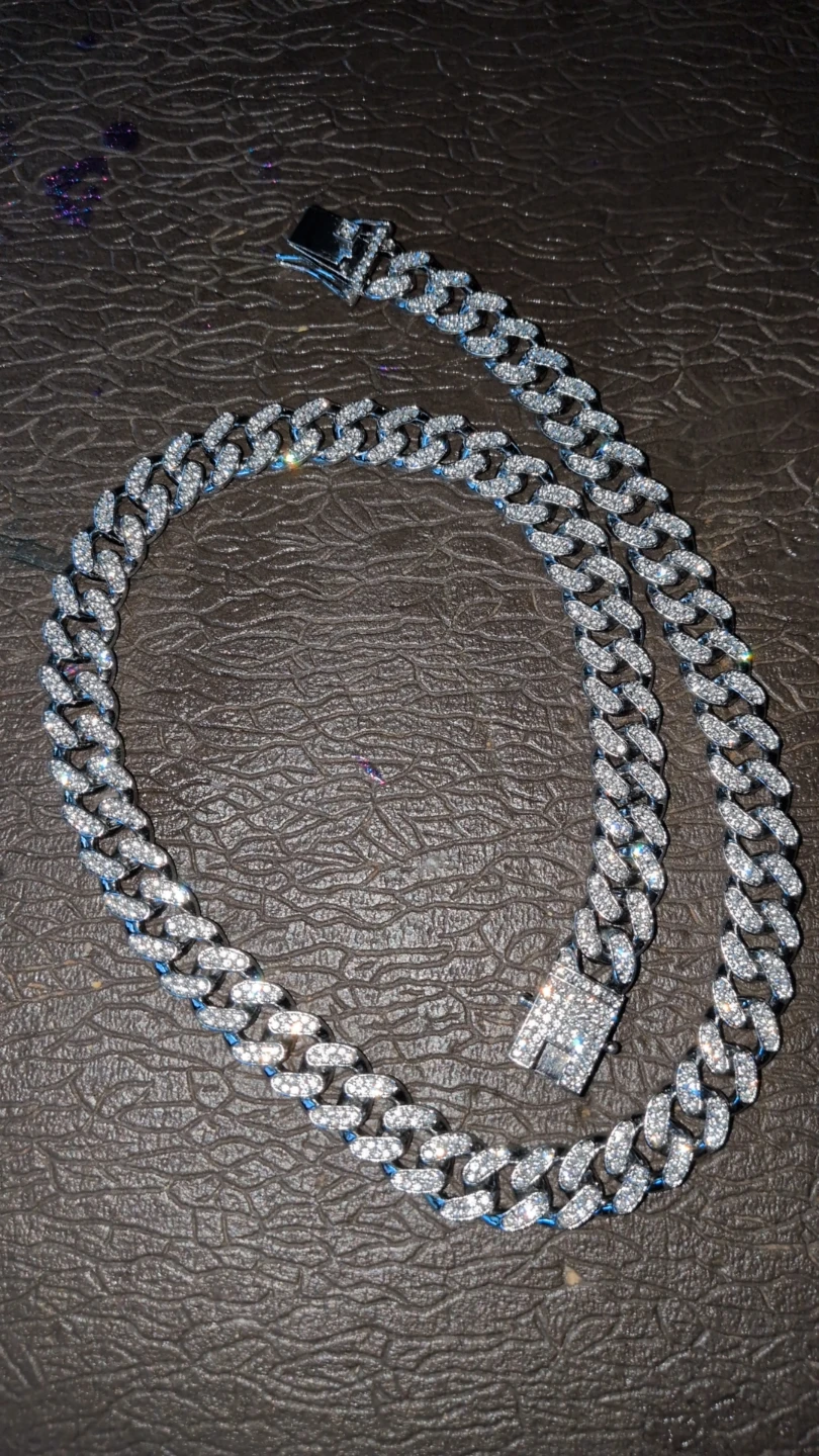 Men's Crystal Cuban Link Chain Necklace - photo 4