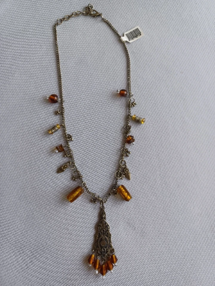 Boho Pendant Necklace with Amber Beads - photo 2