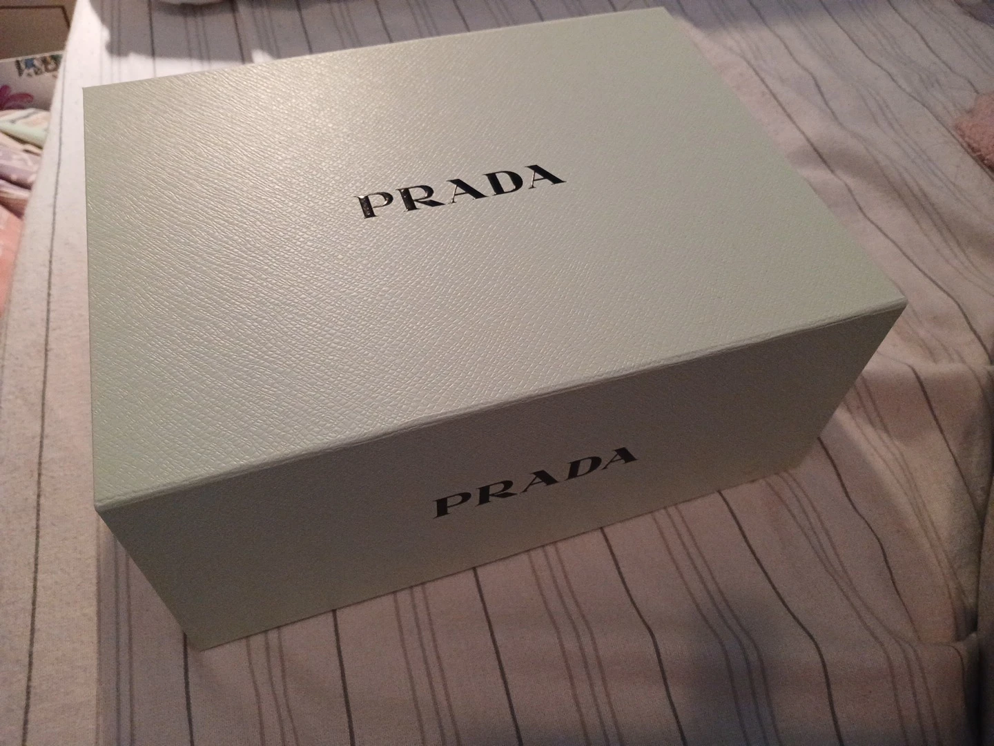 Prada gift box,  tissue and 2 envelopes