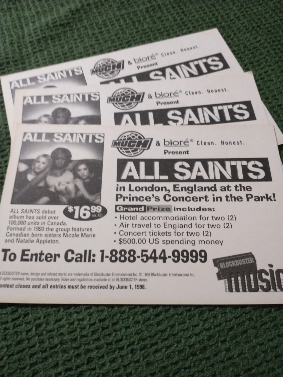 1998 All Saints Band Concert Promo Postcards - photo 5