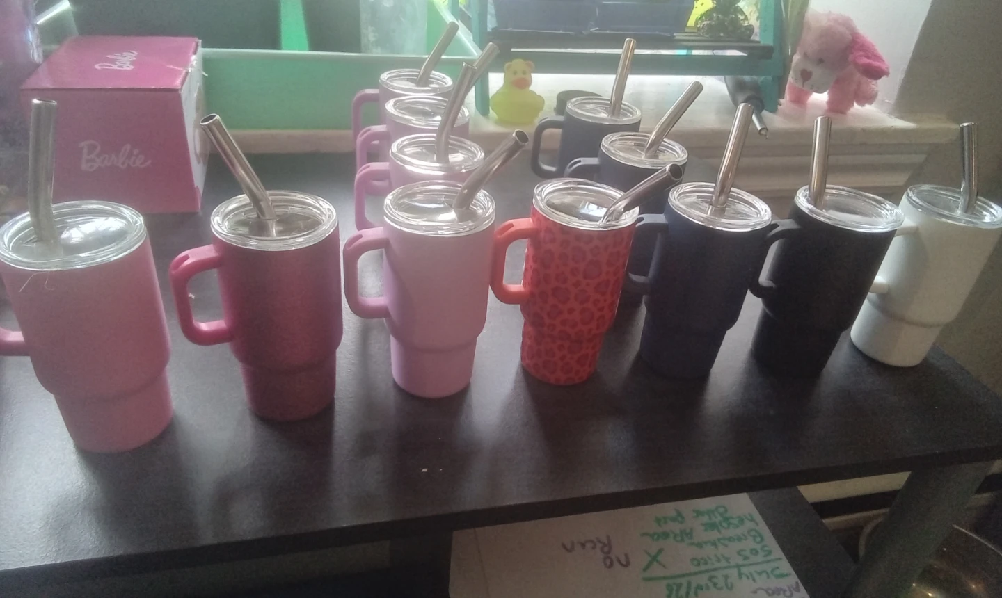 Set of 12 mini Insulated Tumblers with Straws