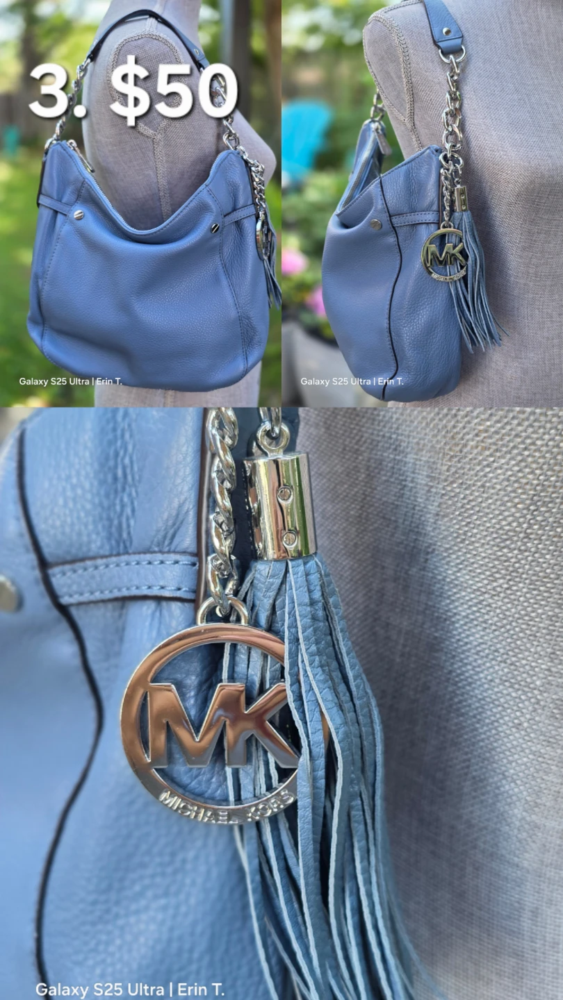 Michael Kors Blue Leather Shoulder Bag