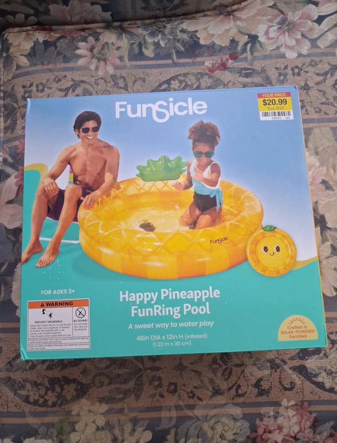 Funsicle Happy Pineapple FunRing Pool 48in DIA