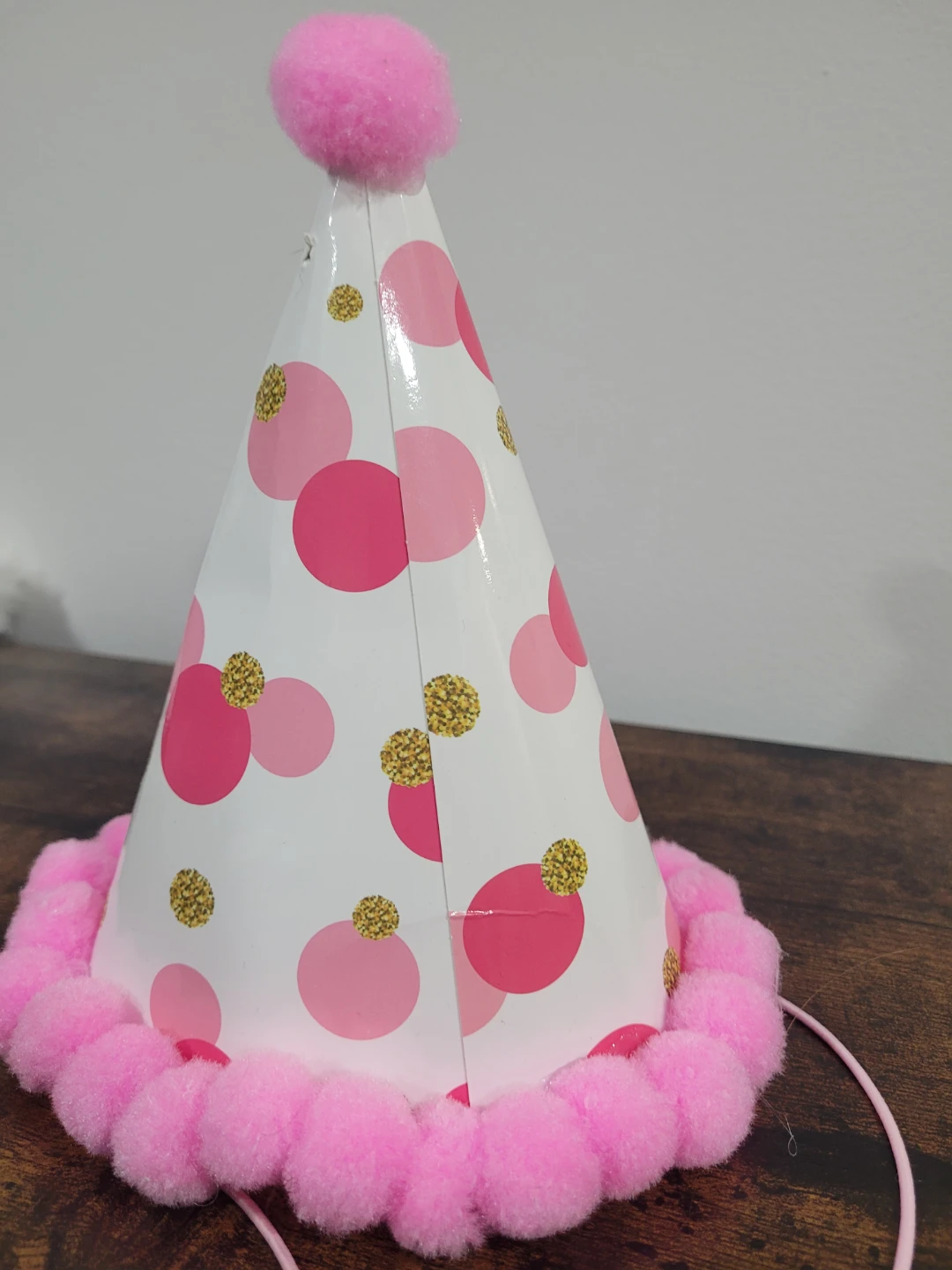 Pink Polka Dot Birthday Party Hat - photo 2