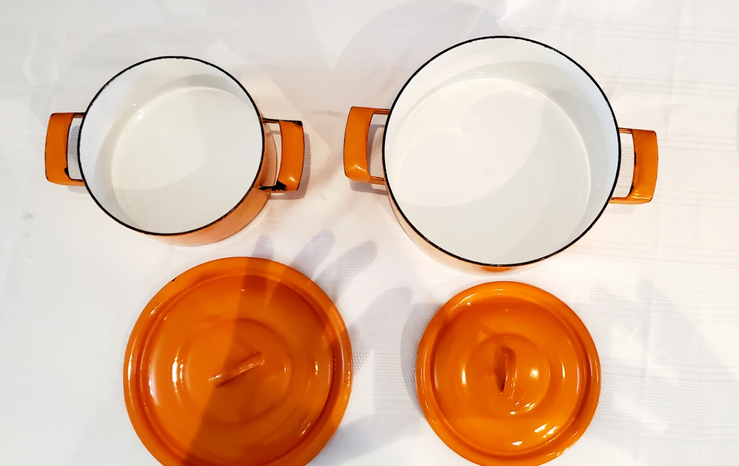 1950's Huta Silesia Pot Set Cast Iron & Metal Bottom Poland - photo 3