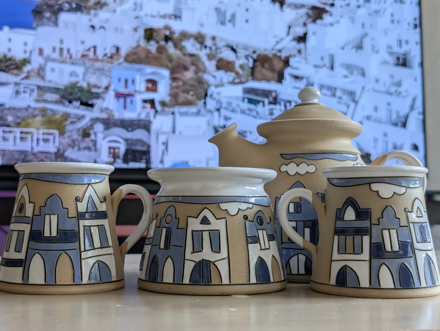 Ceramic Tea Set - Teapot, 2 Mugs, and Sugar Bowl - photo 3