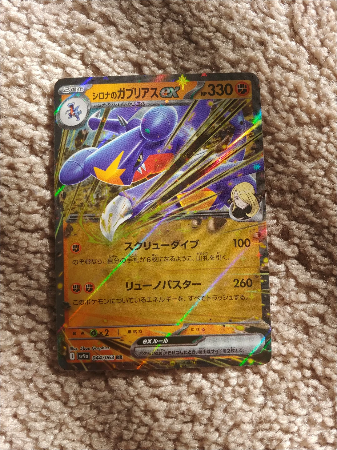 Pokémon TCG S&M GX Garchomp & Cynthia card 044/063 RR