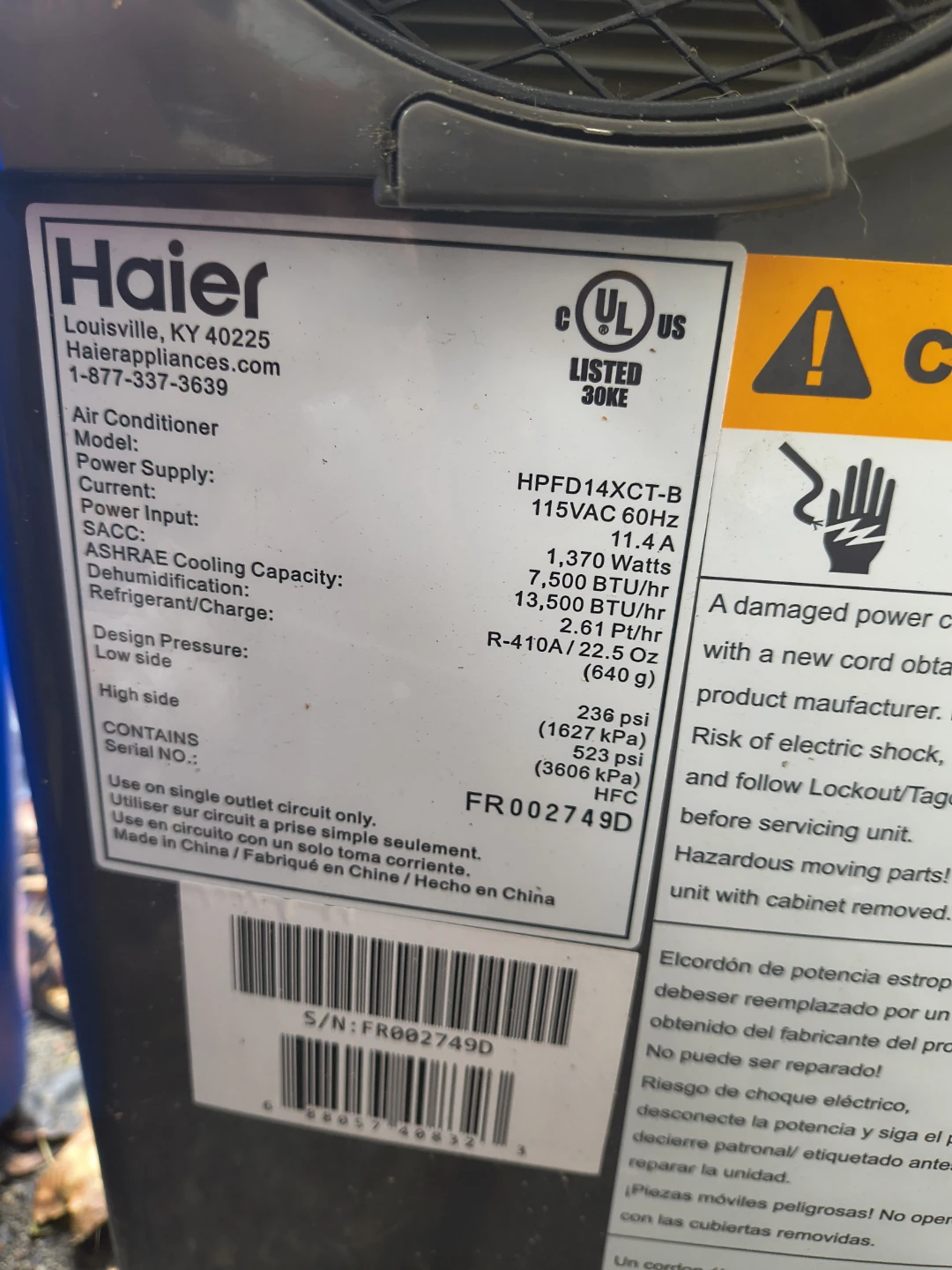 Haier Portable Air Conditioner - photo 2