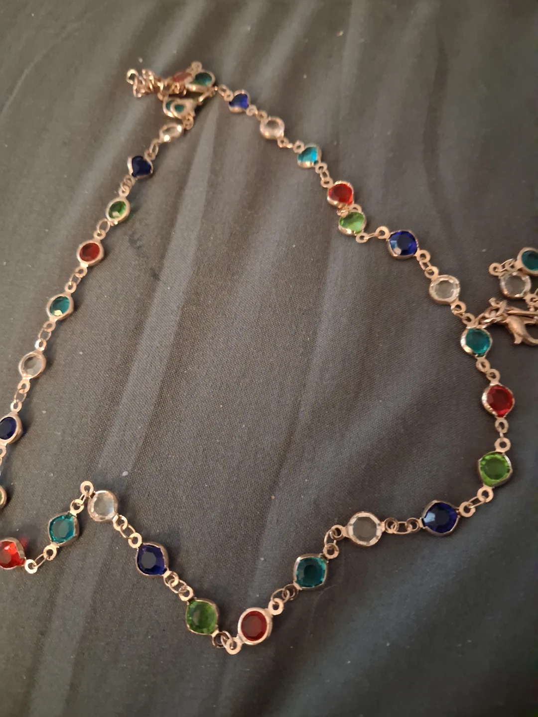 Multi-gemstone Rose Gold-tone Necklace and bracelets - photo 3