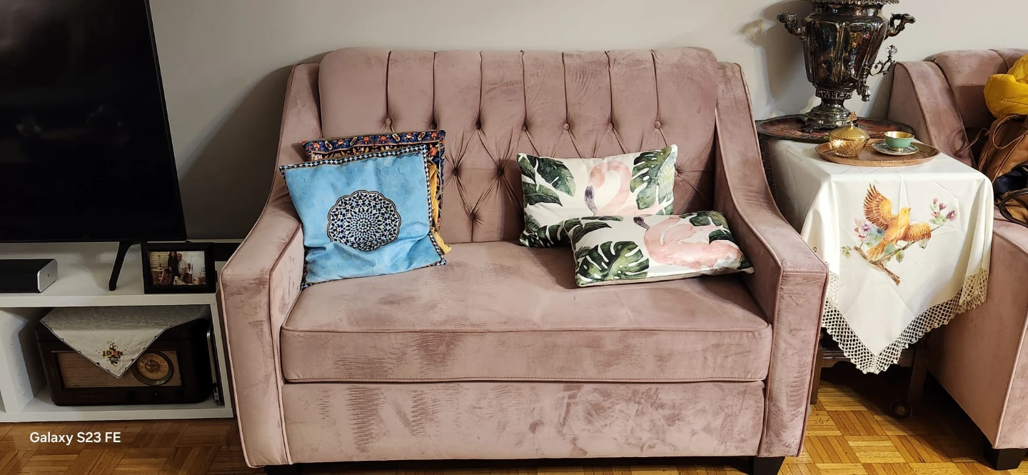 2 Velvet Accent Armchairs and love seats(total 4) - photo 2