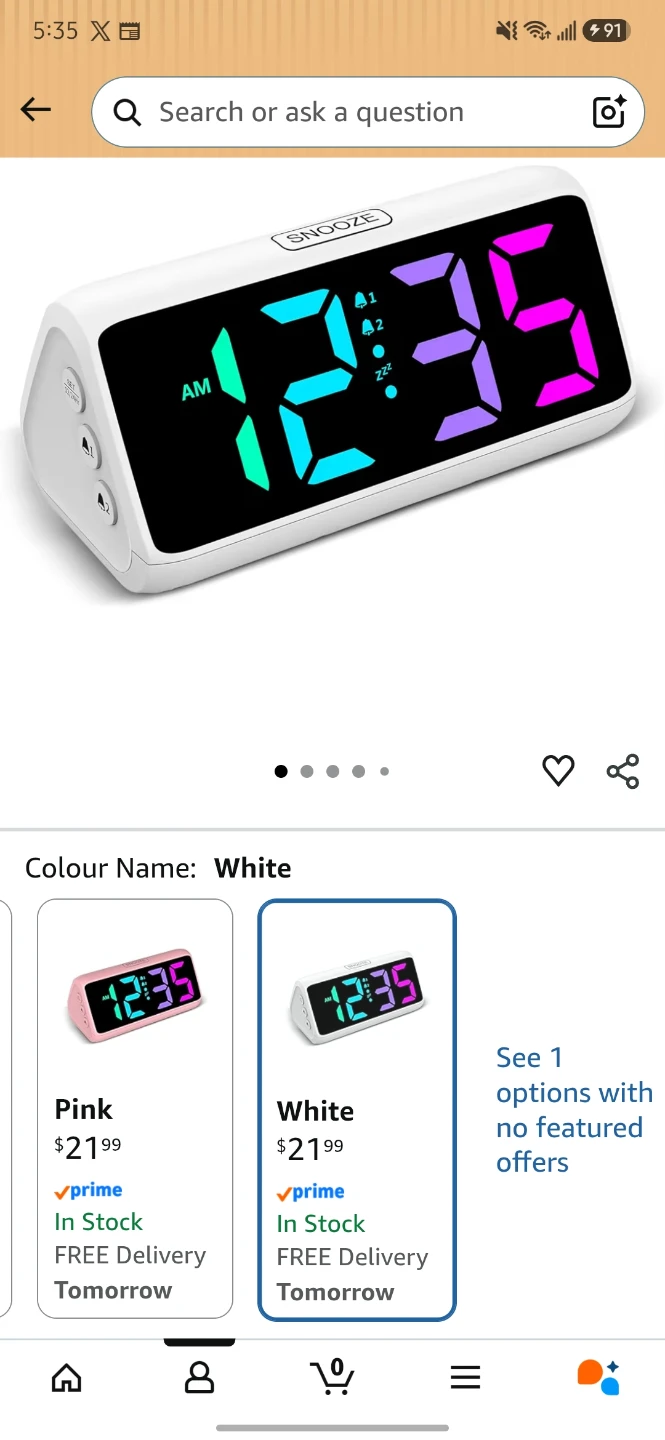 Loud alarm clock white