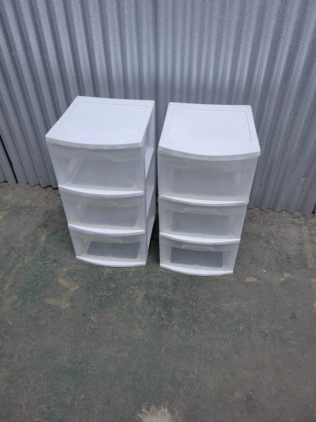 White Plastic Drawer Storage Units