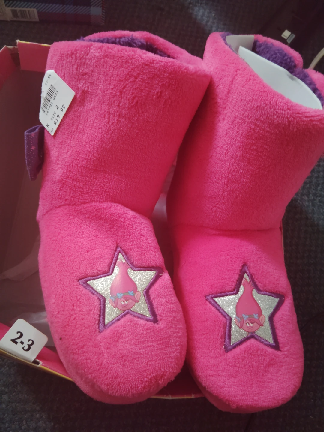 DreamWorks Trolls Pink Slippers - Size 2/3