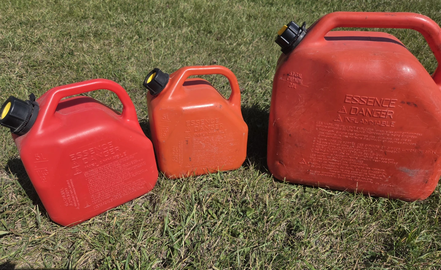 Three Red & Orange Gas Cans -All 3  for $30 - photo 2