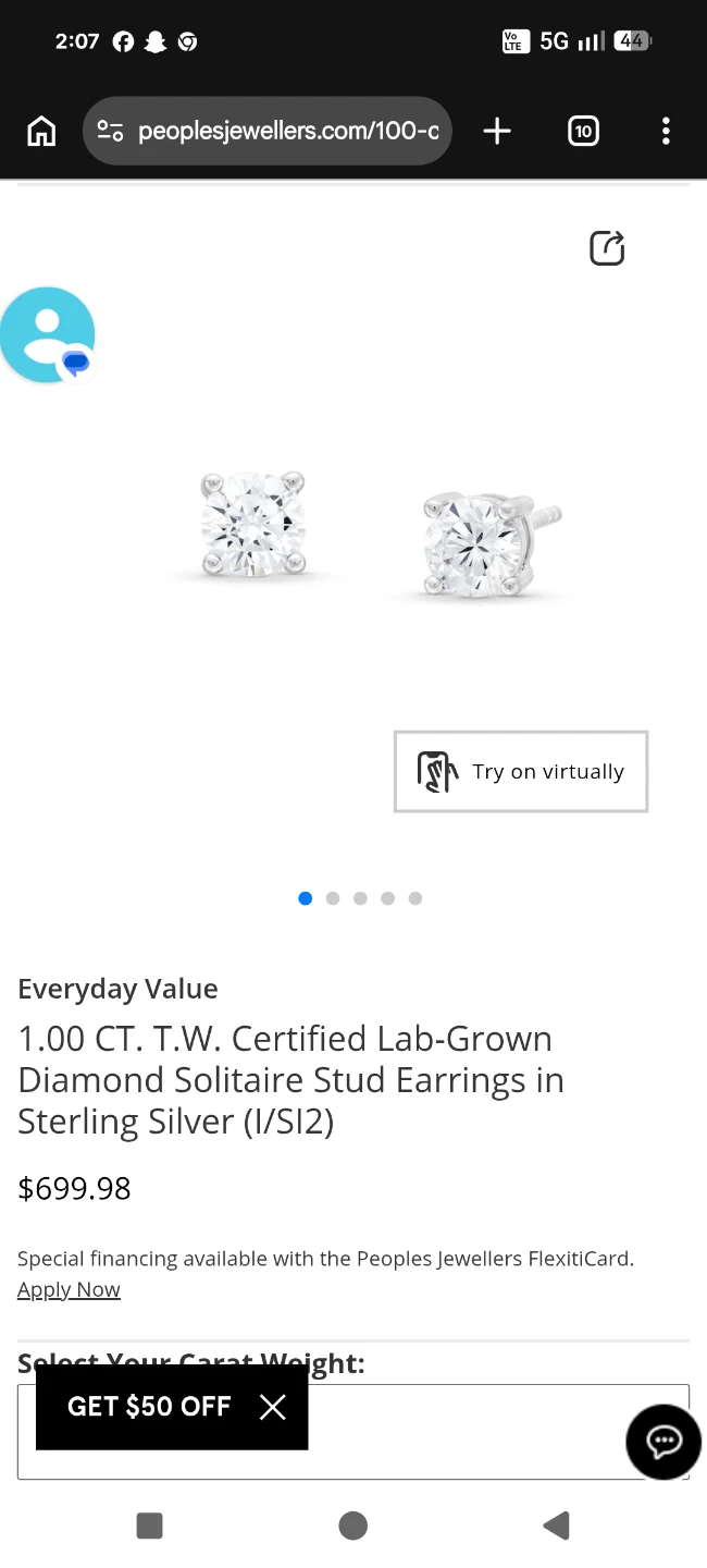1.00 CT. T.W. Certified Diamond Solitaire set